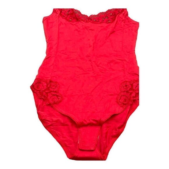 INTIMATELY FREE PEOPLE Women’s Bodysuit Lace Beads Lady Bird  NWT Red Size Small - Picture 3 of 4